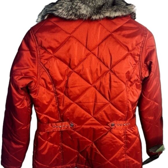Ariat | Quilted Faux Fur Collar Puffer Coat Red Size M | NWOT - Picture 9 of 11